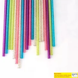 Plastic Reusable Drinking Straw Glitter Straws for Cups Food Grade PP Straight Durable straws