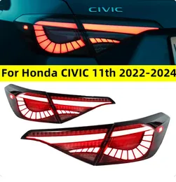 Auto Taillight för Honda Civic 11th Tail Light 20 22-2024 Eagle Eye Styling LED TAILLight Assembly Bakre bromsreverterade lampor