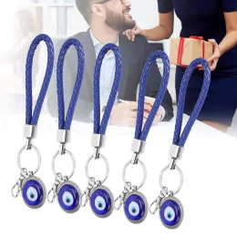 Nyckelringar lanyards l Evil Eye Keychain Turkish Blue Charms hängsmycken amet för man kvinna handväska handväska väska dekoration gåva släpp leverans amgcq