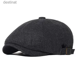 Berets Winter Dark Plaid Newsboy Caps عرضية غاتسبي غاتسبي القبعات القبعات السائق قبعة مثمن الأزياء