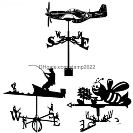 Garden Decorations Retro Weather Vane Practical Outdoor Roof Decor Animal Bracket Craft Wind Direction Indicator L230620 Drop Delive Dhywj