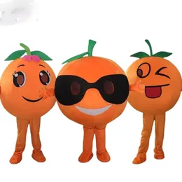 Professional Orange Fruit Cartoon Mascot Costume Halloween Dress up Cute Fruit Character Performance Set