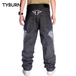 Mens Jeans Tyburn Four Seasons Street Dance Jeans Fashion Men broderad skalle Staka rör avslappnade skateboardbyxor överdimensionerade 3046 230406