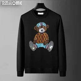 Men's Sweaters Unisex Hoodies Bear Trend Rhine Design Plush Sweater Youth Causal Loose Pullover Colorful Bottomed Shirt Mens Clothes YQ231106