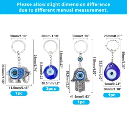 Keychains Lanyards L Evil Eye Key Chain Keyring Set Turkish Hand Of Fatima Hamsa Owl Elephant Good Luck Charm Keychain Gift For Xmas H Amj8R