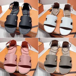 Classic Buckle Designer Sandals Flat ankle strap Women's Fashion Open Toe Casual Flats shoes Summer Office Outdoor Beach Slippers Holiday shoes 35-41 With Box
