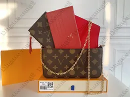 M44823 Multi Pochette Felicie Luxus-Designer-Taschen, Ketten-Geldbörse, Mini-Geldbörsen, Metis-Taschen, 3 Stück, Umhängetasche, Damen-Handtasche, Umhängetaschen, Damen-Luxus-Handtaschen, Tasche