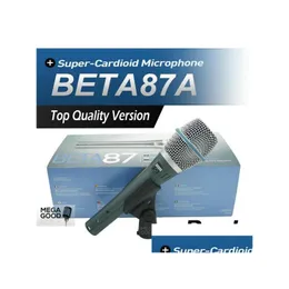 Microfones Sale Real Condenser Microphone Beta87a Top Quality Beta 87a Supercardioid Vocal Karaoke Handheld Microfone Mike Mic Drop DHJ4H