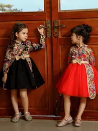 Słodki czerwony czarny tiul impreza dla dzieci noszona mała dziewczynka spódnica dziewczyna wakacje spódniczne sukienki urodzinowe Księżniczki Rozmiar 2-10 S0406032