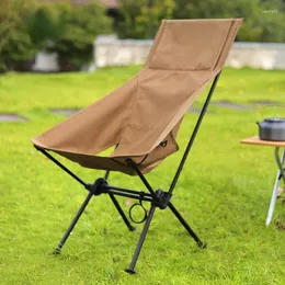 Kamp Mobilya Açık Kamp Seyahat Süper Hafif Katlanır Barbekü Balıkçı Piknik Konforlu Backrest Moon Sandalye