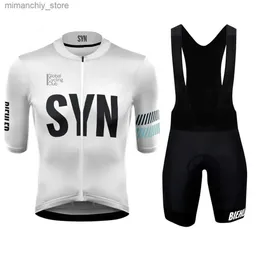 Cykeltröja set Biehr 2023 Short Seve Cycling Jersey Set Cycling Uniform Sufe Comfortab Quick Dry Summer Cycling Set Bicyc Clothes Q231107