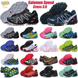 2023 Speedcross 3 Sıradan Ayakkabı Solomon Erkekler Yürüyen Ourdoor Spor Ayakkabıları Hız Çapraz Yeşil Siyah Siyah Gre Green Atletik Yürüyüş Ayakkabıları Spor ayakkabı