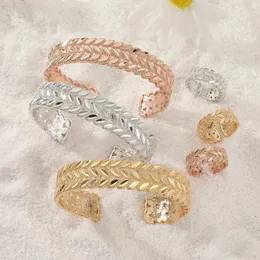 Halsband örhängen set mode unikt armband ring geometisk design lyx kvinnor bröllop arabiska smycken tillbehör gåva
