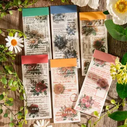 Yoofun 30pcs/Lot Flower Scriplts Material Paper Book Card Mork