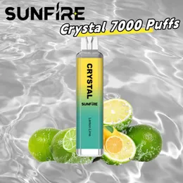 정통 Crystal Pro Puff 10000 7000 일회용 vape deechable Vapes Vaper 퍼프 10k 10000 Sunfife Pod ECIG 배터리 1300mAh 16ml 담배 대 토네이도 7000 9k 퍼프