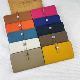 Versão Top Feminina Couro Real Passaporte Carteiras Moda Primeira Camada Couro Padrão Lichia Cartão de Visita Bolsa Platina Bolsa Feminina Padrão Longa Clutch Bag