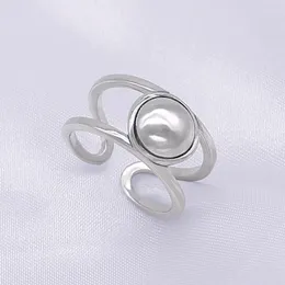 Cluster Rings Vintage Silver Color Double Laye Opening Finger Ring For Cocktail Party Men Women's Wedding Engagement Jewelry Gift
