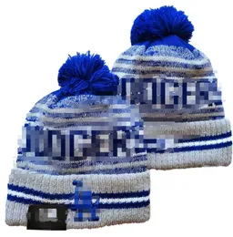 Dodgers Beanies Los Angeles La Bobble Hats Beyzbol Top Kapakları 2023-24 Moda Tasarımcı Kova Şapkası Şapkalı Örgü Sahte Pom Beanie Noel Spor Örgü Şapkası A0
