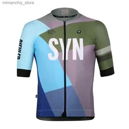 サイクリングジャージーセットBiehr Syn 2024 Men Summer Short Seve Seve Cycling Mtb Maillot Ropa ciclismo Bicyc Wear Breseab Cycling Jersey Set Q231107