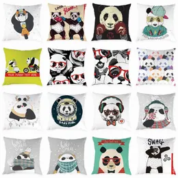 Poduszka kreskówka Zakropiowa sofa Covers Peach Skin Dekoracyjne panda poduszka dekoracje domu 45 45 cm funta Cojines 45x45