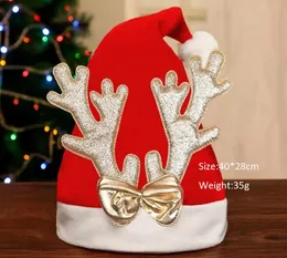 Czapki czapki/czaszki świąteczne Hat Family Family Children's Cartoon Hat Deer Horn Ederly Snowman Deer Velvet Dress Up Dekoracja Wakacyjna Cap Cap