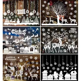 Nuove decorazioni natalizie Adesivi per finestre colorati di Natale adesivi murali con neve bianca adesivi per finestre senza traccia di vestiti per finestre