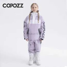 その他のスポーツ用品Copozz Children's Hodded Skiジャケットパンツズボン温水ボーイズガールズアウトドアスノーボード冬のスキースーツセットキッズHKD231106