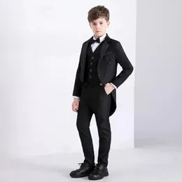 Men's Suits Children's Fashion Dress Tuxedo Boy Small Suit Three-piece Set Violin Piano Performance Host British