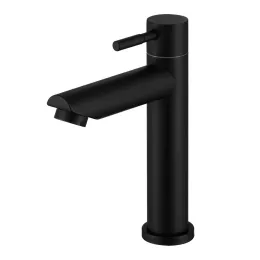 Black Bathroom Faucet Single Cold Water Basin Sink Tap Stainless Steel Paint Basin Faucets Deck Mounted Single Hole Tapware