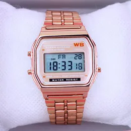 Wristwatches Business Gold Women Watches Ultra-thin Steel LED Multifunctional Digital F91W Sport Men Watch Ladies Clock Montre Femme