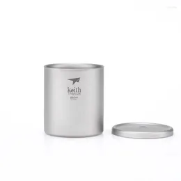 Mugs Keith 220ml Double Wall Titanium Water Cup Tea Coffee Mug For Home Office Heat Resistant Drinkware And Cold