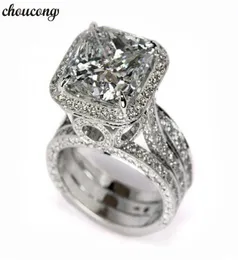 Choucong Vintage Promise Ring Cushion Cut 2Ct Diamond 925 Sterling Silver Engagement Wedding Band Rings for Women Men8443859