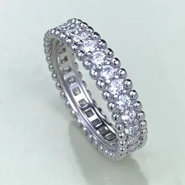 Anello con diamante Moissanite Eternity 100% reale argento sterling 925 Anelli per fedi nuziali per le donne Regalo di gioielli di fidanzamento nuziale