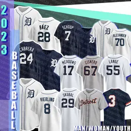 28 Javier Baez Baseball Jerseys Miguel Cabrera Detroit Matt Vierling Tigers Kerry Carpenter Jonathan Schoop Austin Meadows Jose Cisnero Alex Wood Matthew Boyd