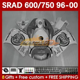 Motorcycle Fairings For SUZUKI SRAD GSXR 750 600 CC 600CC 96 97 98 99 00 168No.104 GSX-R750 GSXR600 1996 1997 1998 1999 2000 GSXR750 GSXR-600 750CC 96-00 Body stock grey