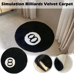 Carpet Simulation Billiards 8 Ball Rug Round Flocking Study Coffee Kids Sofa Bedside Antislip Table Bedroom Room Mat L X8Z2 230406