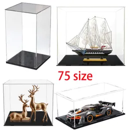 Decorative Objects Figurines 75 Size Display Case for Collectibles Assemble Clear Acrylic Box Protection Showcase Action Figures Organizing Toys 230406