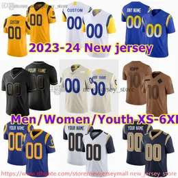 Custom S-6XL DIY NCAA Football Jersey Stitched 9 MatthewStafford 99 AaronDonald 10 CooperKupp 45 BobbyWagner 5 JalenRamsey 3 OdellBeckham Jr. Jerseys