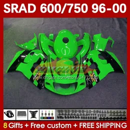 Body motocyklowe dla Suzuki Srad GSXR600 GSXR750 1996 1997 1998 1999 2000 168NO.115 Zielone zapasy GSX-R750 GSXR-600 96-00 GSXR 750 600 CC 600CC 750CC 96 97 98 99 00 Fairing