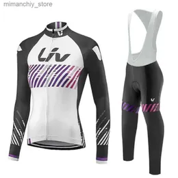 Cycling Jersey Sets Liv Team Autumn Fashion Women Cycling Clothing Jersey Sets Maillot Paul Smith Uniform Long Seve Breathab Suits Q231107