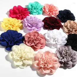 Flores decorativas 100 piezas de tela de gasa rosa enrollada estambre artificial para vestido de boda ropa sombreros tocado decoración DIY