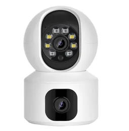 Kamery bezprzewodowe 2,4 GHz Digital Monitor Baby Dual obiektyw 360 Rotacja zabezpieczenia IP kamera IP Auto Nocne Monitor wideo WiFi