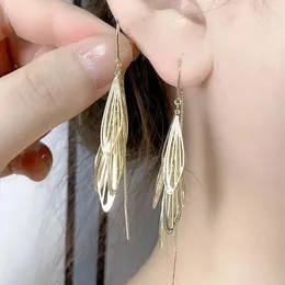 Dangle Earrings Fashion Dragonfly Wing Tassel Women Gold Color Hollow Out Geometric Insect Butterflies Drop Earring Party Jewelry Gifts