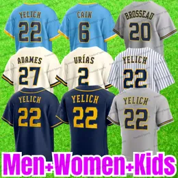 22 Christian Yelich Jersey 27 Willy Adames Beyzbol Luis Urias Keston Hiura Craig Counsell 10 Sal Frelick Joey Wiemer 11 Rowdy Tellez 5 Garrett Mitchell 0 Brice Turang