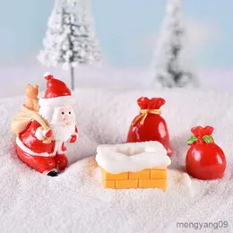 Decorazioni natalizie Mini resina Decorazione natalizia Micro paesaggio Babbo Natale pupazzo di neve Ornamento per albero Figurina da giardino in miniatura Decorazioni per la casa R231106