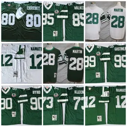 NCAA 75. Vintage Futbol 12 Joe Namath Formaları 99 Mark Gastineau 28 Curtis Martin 73 Joe Klecko 90 Dennis Byrd 85 Wesley Walker 80 Wayne Chrebet Jersey