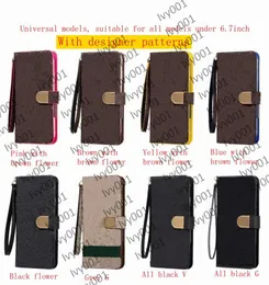 Top Fashion L Wallet Phone Cases para IPhone 14 Pro Max 13 Mini 12 11 XS XR X 8 7 Plus Flip Leather Case L Em Relevo Celular Cover7063166