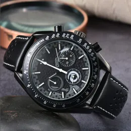 Orologi da polso da uomo Nuovi orologi da uomo Tutti i quadranti Orologio al quarzo Orologio cronografo di marca di lusso di alta qualità da uomo Accessori moda Cintura in pelle uno