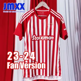 JMXX 23-24 Olympiacos 축구 유니폼 홈 어웨이 남성 유니폼 저지 남자 축구 셔츠 2023 2024 팬 버전