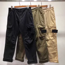 Men's Pants s Tone Classic Design Topstoney Mens Womens Stones Embroidered Compass Badge Basic Multi-pocket Cargo Jogger Is Land Qjjktlsj